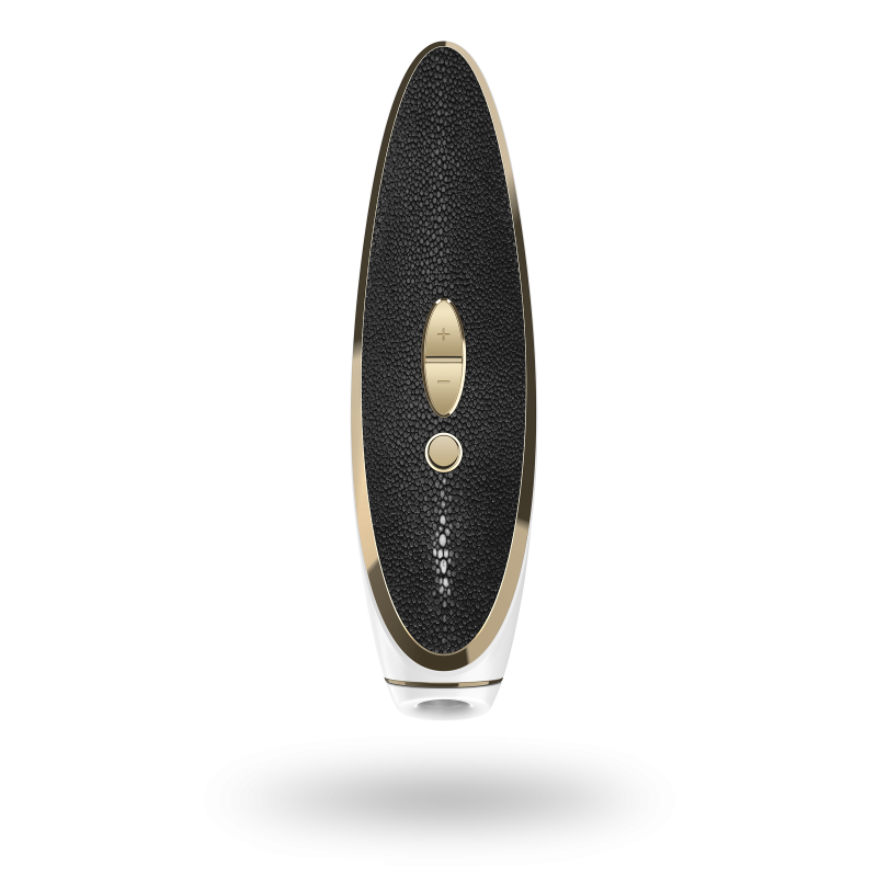 Satisfyer Luxury Haute Couture 110-function  Clitoral Stimulator Black Leather & Gold